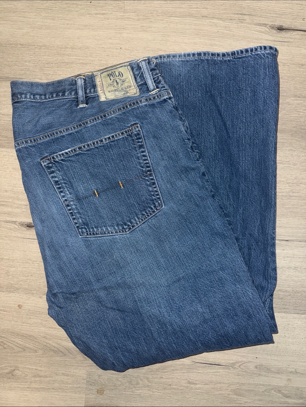 Polo by Ralph Lauren Men’s Relaxed Indigo Blue Denim Jeans